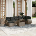 vidaXL 8-delige Loungeset met kussens poly rattan zwart