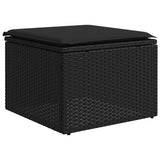 vidaXL 8-Piece Poly Rattan Lounge Set with Cushions Black