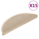 vidaXL Self-Adhesive Stair Mats 15 pcs Sisal-Look 56x17x3 cm Platinum-coloured