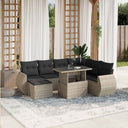 vidaXL 8-Piece Poly Rattan Lounge Set with Cushions Black