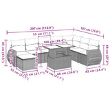 vidaXL 9-delige Loungeset met kussens poly rattan zwart