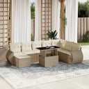 vidaXL 9-delige Loungeset met kussens poly rattan zwart