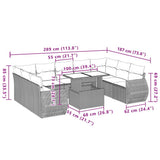 vidaXL 10-Piece Lounge Set with Cushions Poly Rattan Black