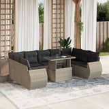 vidaXL 10-Piece Lounge Set with Cushions Poly Rattan Black