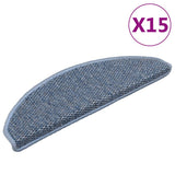 vidaXL Self-Adhesive Stair Mats 15 pcs Sisal-Look 56x17x3 cm Platinum-coloured