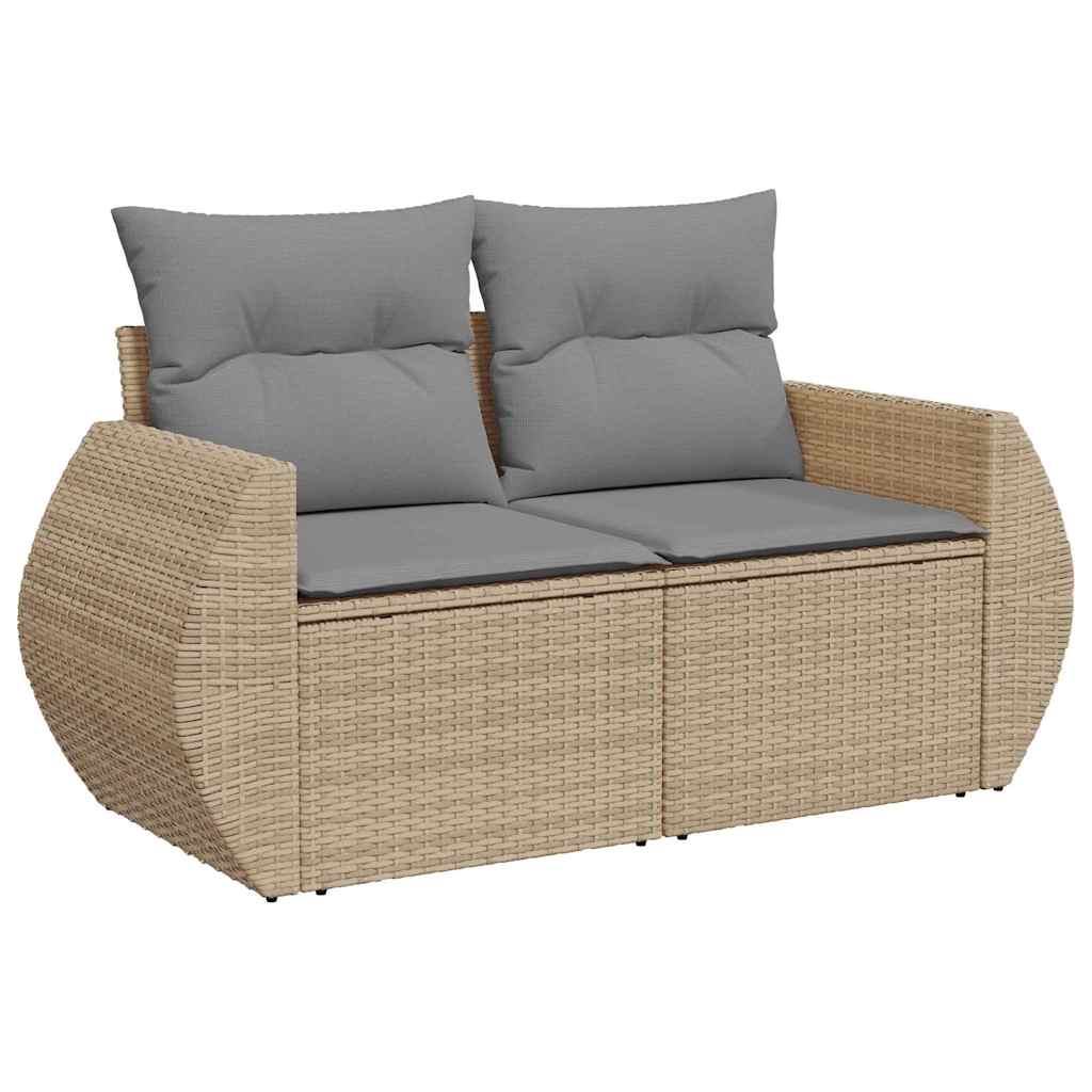 vidaXL 10-delige Loungeset met kussens poly rattan zwart