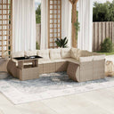 vidaXL 10-Piece Lounge Set with Cushions Poly Rattan Black