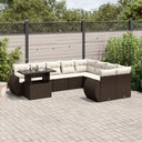 vidaXL 10-Piece Lounge Set with Cushions Poly Rattan Black