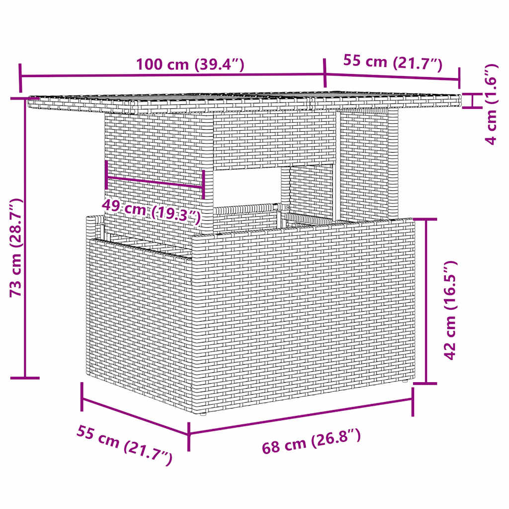 vidaXL 11-delige Loungeset met kussens poly rattan zwart
