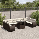 vidaXL 11-delige Loungeset met kussens poly rattan zwart
