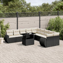 vidaXL 11-piece Lounge Set with Cushions Poly Rattan Black