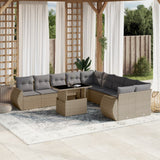 vidaXL 11-piece Lounge Set with Cushions Poly Rattan Black