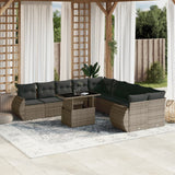 vidaXL 11-piece Lounge Set with Cushions Poly Rattan Black