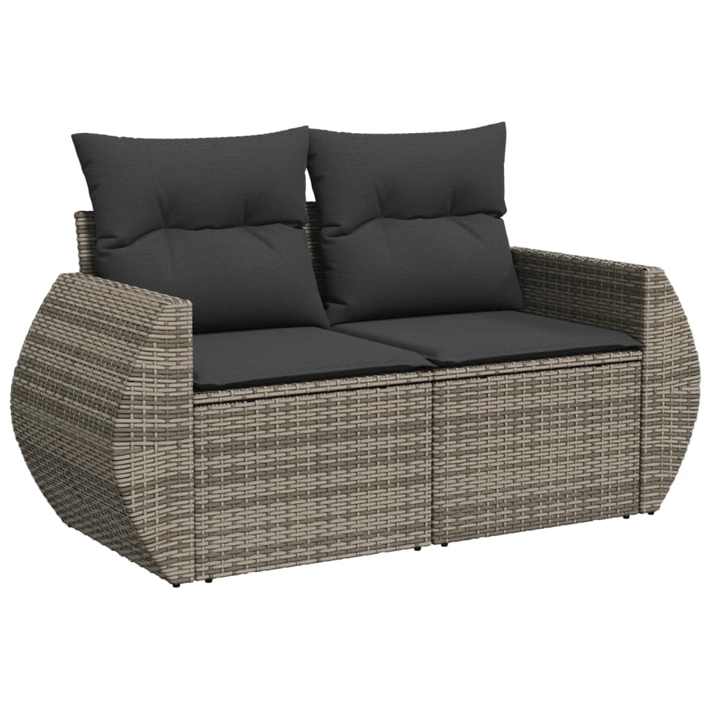 vidaXL 11-piece Lounge Set with Cushions Poly Rattan Black