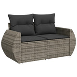 vidaXL 11-piece Lounge Set with Cushions Poly Rattan Black