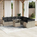 vidaXL 11-piece Lounge Set with Cushions Poly Rattan Black