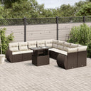 vidaXL 11-piece Lounge Set with Cushions Poly Rattan Black