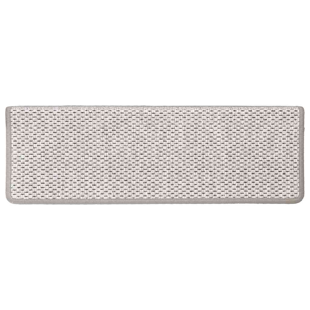 vidaXL Trapmatten zelfklevend 15 st sisal-look 65x21x4 cm platinakleur