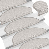 vidaXL Trapmatten zelfklevend 15 st sisal-look 65x21x4 cm platinakleur