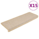 vidaXL Trapmatten zelfklevend 15 st sisal-look 65x21x4 cm platinakleur