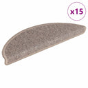 vidaXL Trapmatten 15 st 56x17x3 cm Beige en Grijs Halfrond