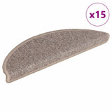 vidaXL Trapmatten 15 st 56x17x3 cm Beige en Grijs Halfrond