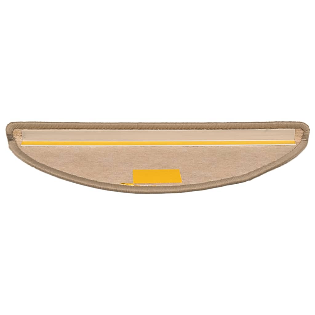 vidaXL Trapmatten 15 st 56x17x3 cm Beige en Grijs Halfrond