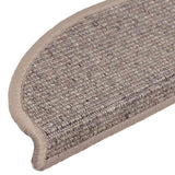 vidaXL Trapmatten 15 st 56x17x3 cm Beige en Grijs Halfrond