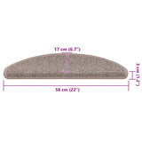 vidaXL Trapmatten 15 st 56x17x3 cm Beige en Grijs Halfrond