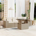vidaXL 5-delige Loungeset met kussens poly rattan zwart