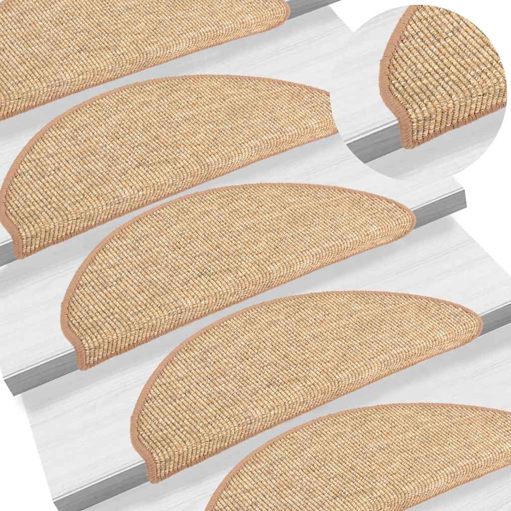 vidaXL Trapmatten 15 st 56x17x3 cm Beige en Grijs Halfrond