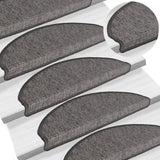 vidaXL Trapmatten 15 st 56x17x3 cm Beige en Grijs Halfrond