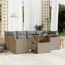 vidaXL 7-delige Loungeset met kussens poly rattan zwart