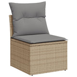vidaXL 7-delige Loungeset met kussens poly rattan zwart