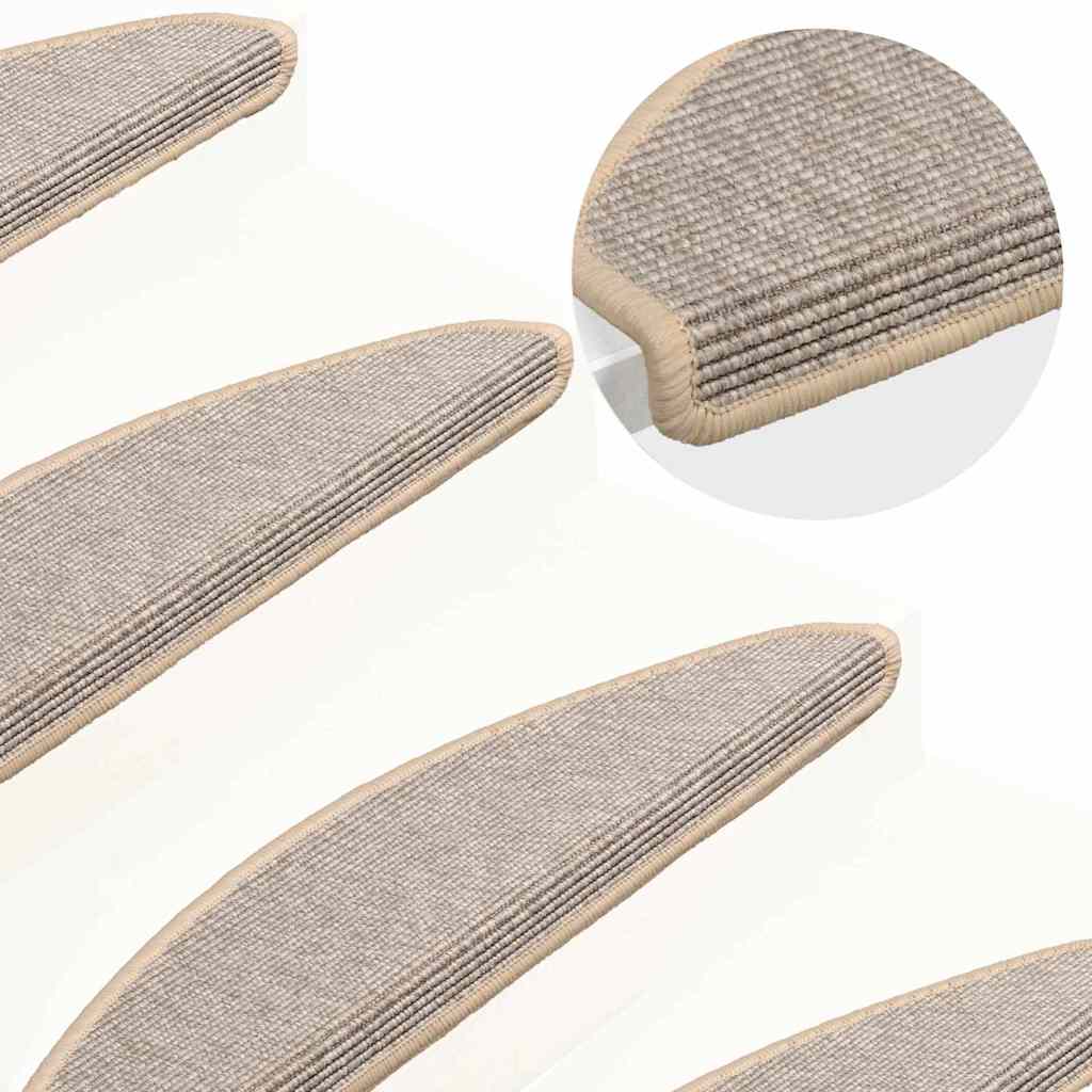 vidaXL Trapmatten 15 st 56x17x3 cm Beige en Grijs Halfrond