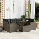 vidaXL 7-delige Loungeset met kussens poly rattan zwart