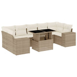 vidaXL 8-delige Loungeset met kussens poly rattan zwart