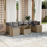 vidaXL 8-delige Loungeset met kussens poly rattan zwart