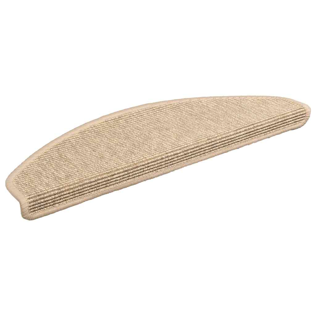vidaXL Trapmatten 15 st 56x17x3 cm Beige en Grijs Halfrond