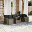 vidaXL 8-delige Loungeset met kussens poly rattan zwart