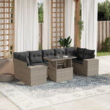 vidaXL 8-delige Loungeset met kussens poly rattan zwart