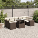 vidaXL 8-delige Loungeset met kussens poly rattan zwart