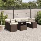 vidaXL 8-delige Loungeset met kussens poly rattan zwart