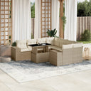vidaXL 9-delige Loungeset met kussens poly rattan zwart