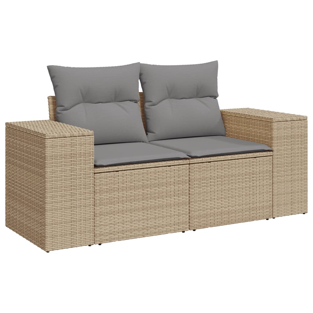 vidaXL 9-delige Loungeset met kussens poly rattan zwart