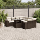 vidaXL 9-delige Loungeset met kussens poly rattan zwart