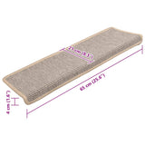 vidaXL Trapmatten 15 st 65x21x4 cm zilver met rechthoekige rand