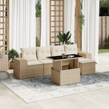 vidaXL 6-Piece Lounge Set with Cushions Poly Rattan Black