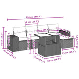 vidaXL 6-Piece Lounge Set with Cushions Poly Rattan Black