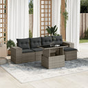 vidaXL 6-Piece Lounge Set with Cushions Poly Rattan Black